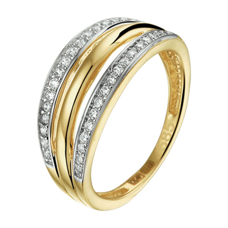 Gouden sieraden met zirconia - 60054